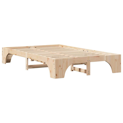 vidaXL Bed Frame Solid Pine Wood 135 x 190 cm Solid pine wood