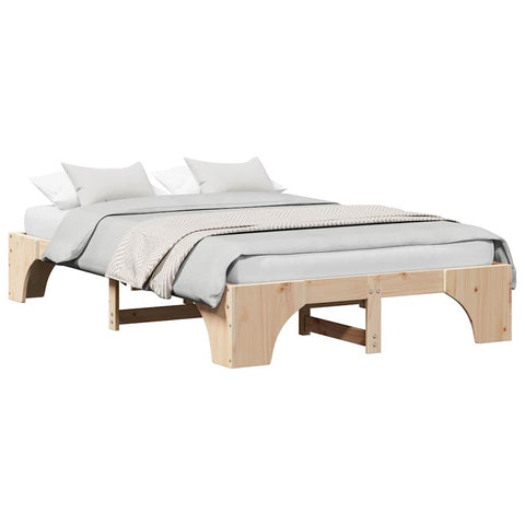 vidaXL Bed Frame Solid Pine Wood 135 x 190 cm Solid pine wood