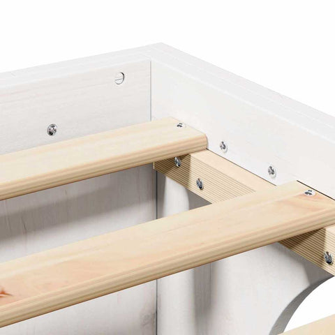vidaXL Bed Frame White 120 x 190 cm Solid pine wood
