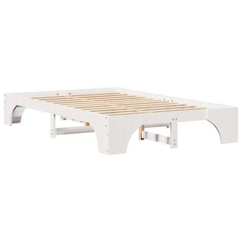 vidaXL Bed Frame White 120 x 190 cm Solid pine wood