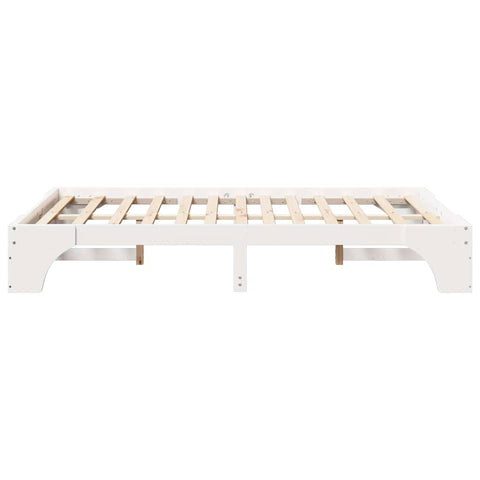vidaXL Bed Frame White 120 x 190 cm Solid pine wood
