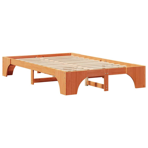 vidaXL Bed Frame Wax brown 120 x 190 cm Solid pine wood