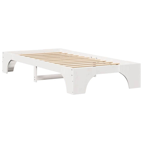 vidaXL Bed Frame White 100 x 200 cm Solid pine wood