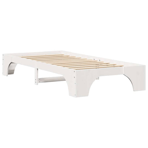 vidaXL Bed Frame White 100 x 200 cm Solid pine wood