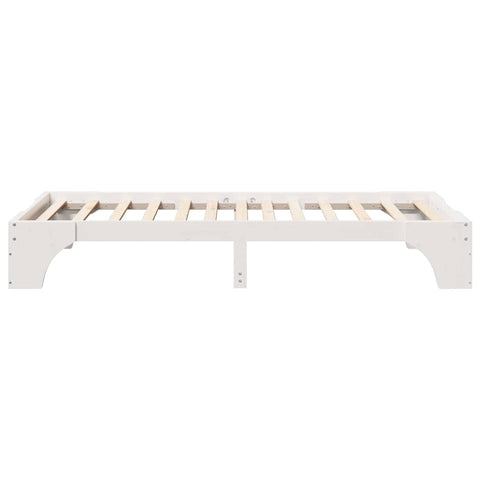 vidaXL Bed Frame White 100 x 200 cm Solid pine wood