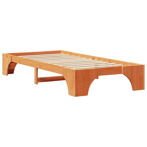 vidaXL Bed Frame Wax brown 80 x 200 cm Solid pine wood