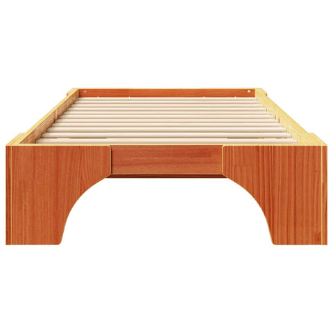 vidaXL Bed Frame Wax brown 80 x 200 cm Solid pine wood