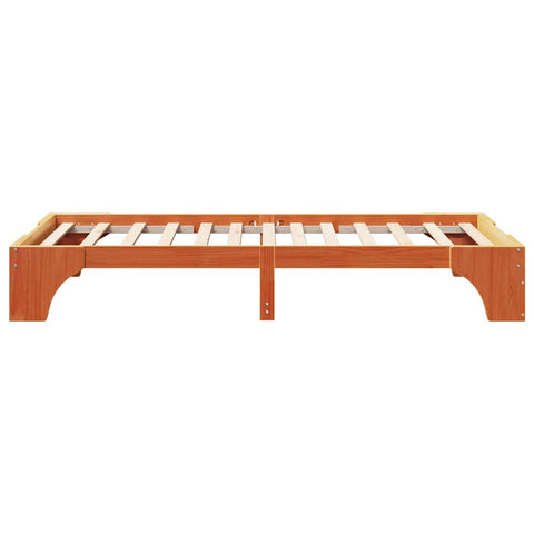 vidaXL Bed Frame Wax brown 80 x 200 cm Solid pine wood