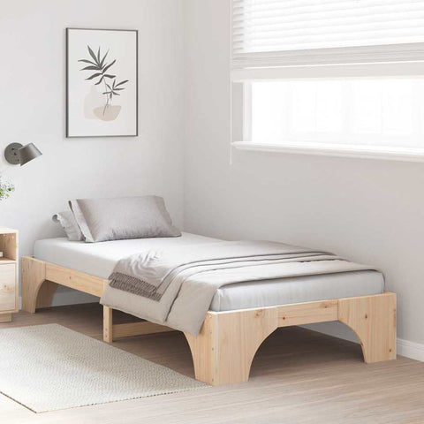 vidaXL Bed Frame Solid Pine Wood 75 x 190 cm Solid pine wood