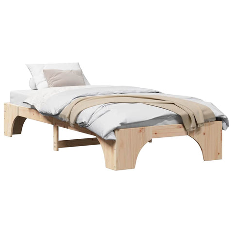 vidaXL Bed Frame Solid Pine Wood 75 x 190 cm Solid pine wood