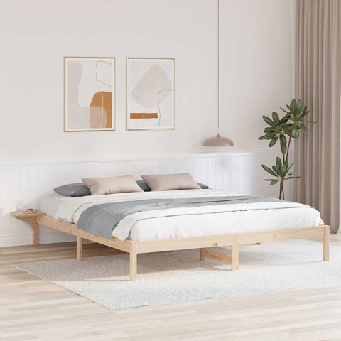 vidaXL Bed Frame with Bedside Tables Brown 200 x 200 cm Brown
