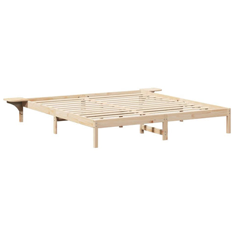 vidaXL Bed Frame with Bedside Tables Brown 200 x 200 cm Brown