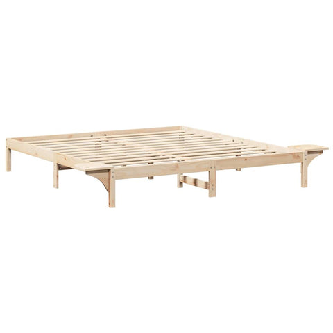 vidaXL Bed Frame with Bedside Tables Brown 200 x 200 cm Brown