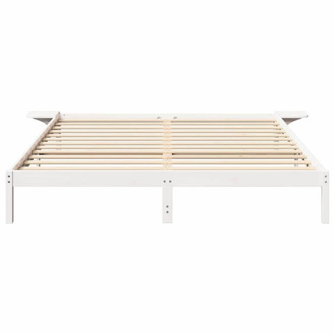 vidaXL Bed Frame with Bedside Tables White 200 x 200 cm White