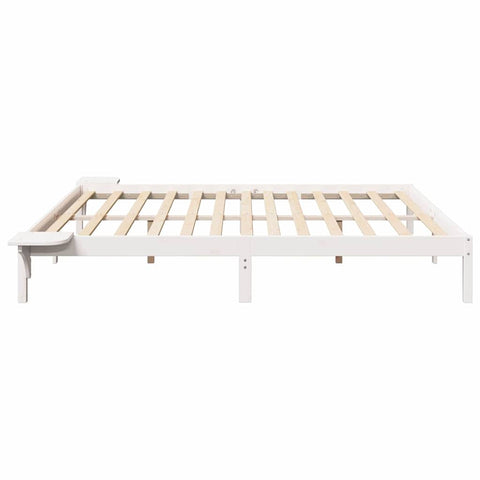 vidaXL Bed Frame with Bedside Tables White 200 x 200 cm White