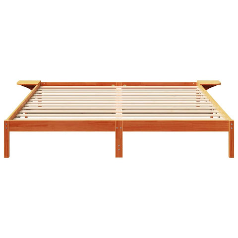 vidaXL Bed Frame with Bedside Tables Brown 200 x 200 cm Wax brown