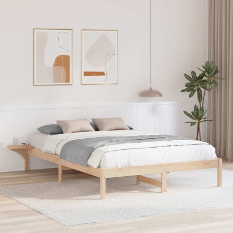 vidaXL Bed Frame with Bedside Tables Brown 150 x 200 cm Brown