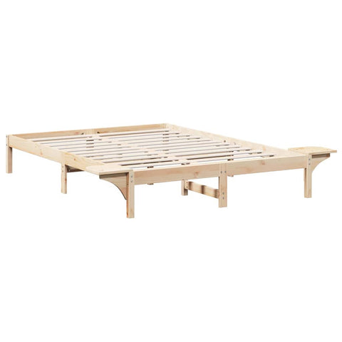 vidaXL Bed Frame with Bedside Tables Brown 150 x 200 cm Brown