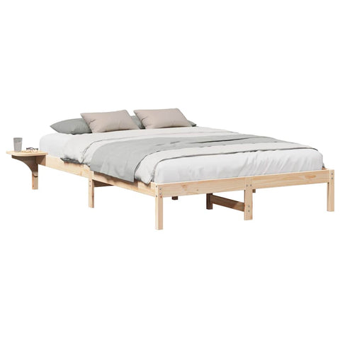 vidaXL Bed Frame with Bedside Tables Brown 150 x 200 cm Brown