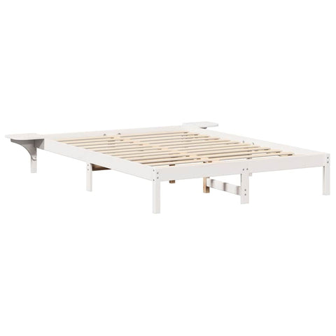 vidaXL Bed Frame with Bedside Tables White 140 x 200 cm White