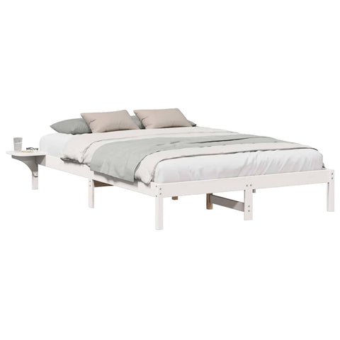 vidaXL Bed Frame with Bedside Tables White 140 x 200 cm White