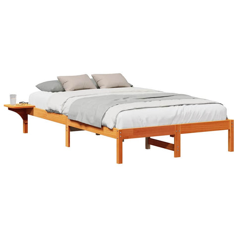 vidaXL Bed Frame with Bedside Tables Brown 120 x 200 cm Wax brown