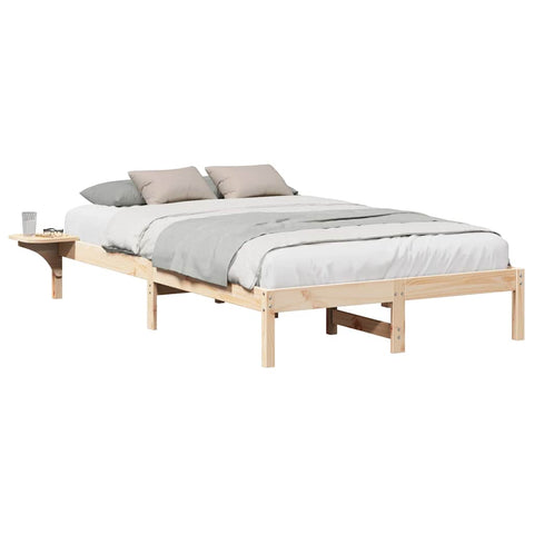 vidaXL Bed Frame with Bedside Tables Brown 140 x 190 cm Brown