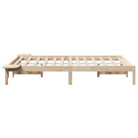 vidaXL Bed Frame with Bedside Tables Brown 140 x 190 cm Brown