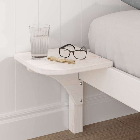 vidaXL Bed Frame with Bedside Tables White 140 x 190 cm White