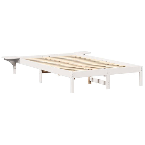 vidaXL Bed Frame with Bedside Tables White 140 x 190 cm White