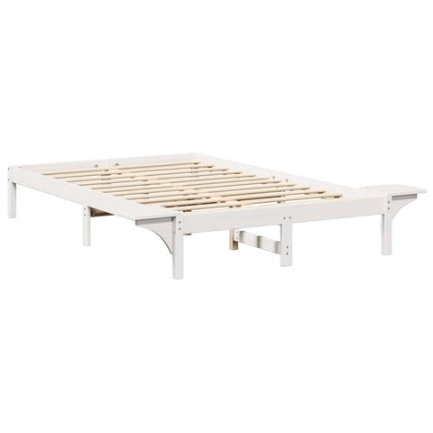 vidaXL Bed Frame with Bedside Tables White 140 x 190 cm White