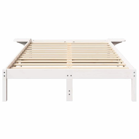 vidaXL Bed Frame with Bedside Tables White 140 x 190 cm White