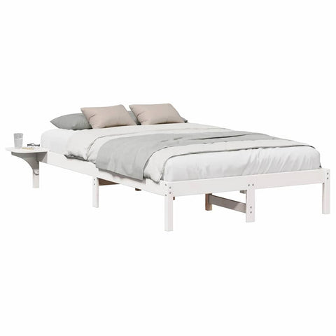 vidaXL Bed Frame with Bedside Tables White 140 x 190 cm White
