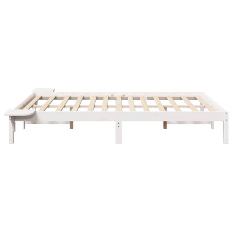 vidaXL Bed Frame with Bedside Tables White 140 x 190 cm White