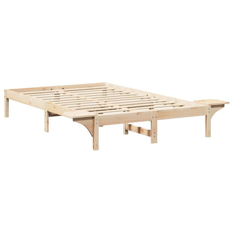 vidaXL Bed Frame with Bedside Tables Brown 135 x 190 cm Brown
