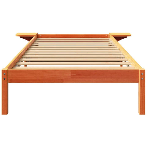 vidaXL Bed Frame with Bedside Tables Brown 90 x 200 cm Wax brown