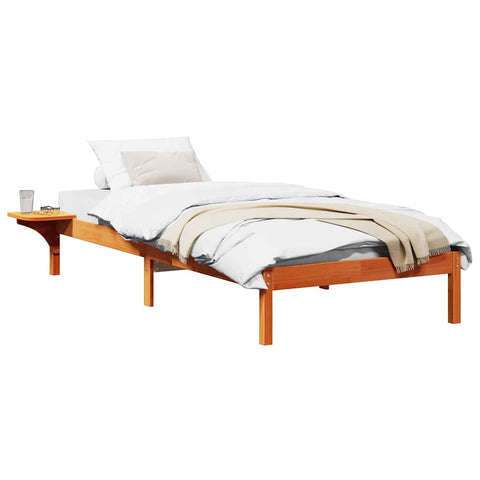 vidaXL Bed Frame with Bedside Tables Brown 90 x 200 cm Wax brown