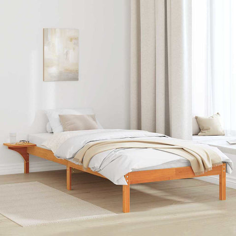 vidaXL Bed Frame with Bedside Tables Brown 80 x 200 cm Wax brown