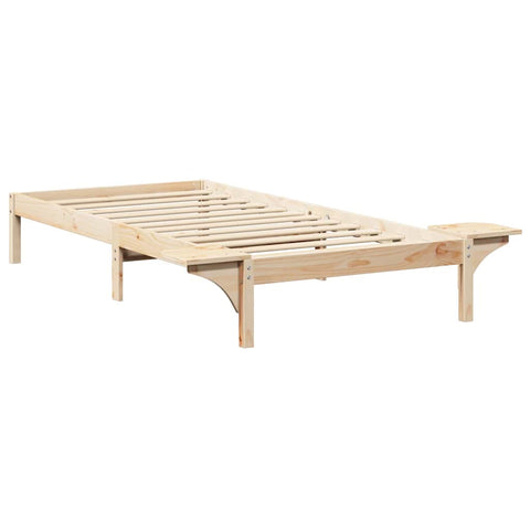 vidaXL Bed Frame with Bedside Tables Brown 75 x 190 cm Brown