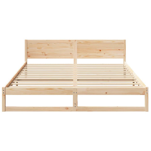 vidaXL Bed Frame with Headboard Brown 200 x 200 cm Solid Pine wood