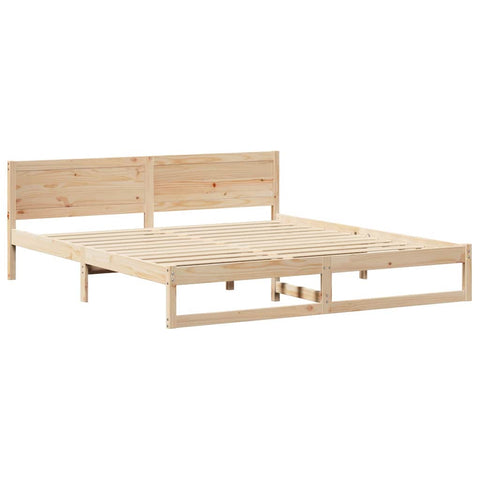 vidaXL Bed Frame with Headboard Brown 180 x 200 cm Solid Pine wood