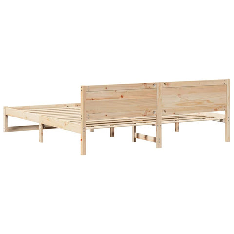 vidaXL Bed Frame with Headboard Brown 180 x 200 cm Solid Pine wood