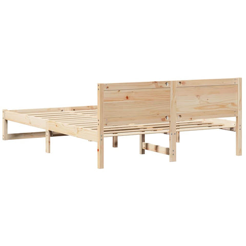vidaXL Bed Frame with Headboard Brown 160 x 200 cm Solid Pine wood