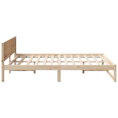 vidaXL Bed Frame with Headboard Brown 140 x 200 cm Solid Pine wood