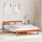vidaXL Bed Frame with Headboard Brown 140 x 200 cm Solid Pine wood