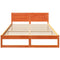 vidaXL Bed Frame with Headboard Brown 140 x 200 cm Solid Pine wood