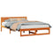 vidaXL Bed Frame with Headboard Brown 140 x 200 cm Solid Pine wood