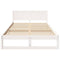 vidaXL Bed Frame with Headboard White 140 x 190 cm Solid Pine wood
