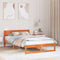 vidaXL Bed Frame with Headboard Brown 135 x 190 cm Solid Pine wood