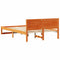 vidaXL Bed Frame with Headboard Brown 135 x 190 cm Solid Pine wood